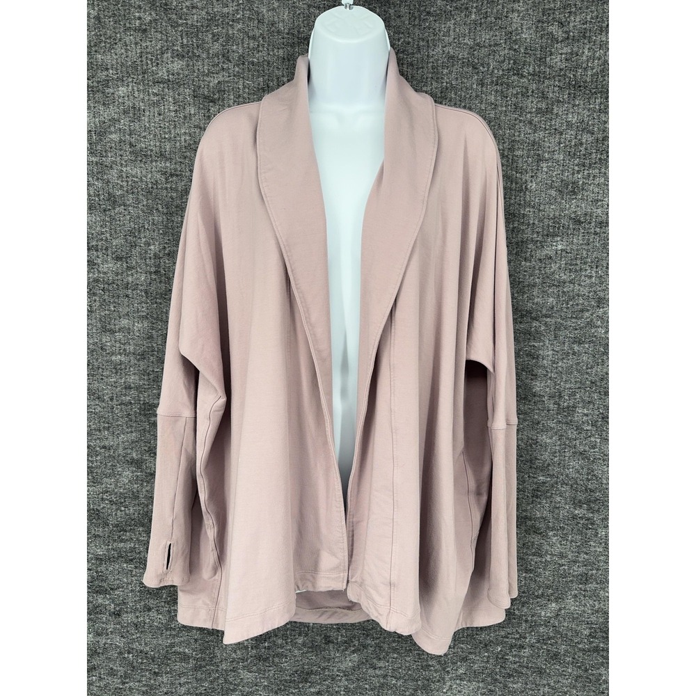 Lululemon Jacket Womens 8 Pink Open Front Modal Longline Thumbholes Cardigan